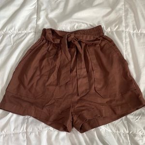 Brown paperbag shorts